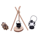 Maxbell 7Pcs 1/12 Doll House Camping Kits Sleigh Model for Dollhouse Micro Landscape