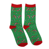 Maxbell Maxbell 1 Pair 80% Cotton Unisex Soft Autumn Winter Warm Christmas Tiny Umbrella Pattern Crew Socks Green