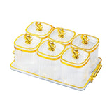 Maxbell Dried Fruit Plate Food Storage Box Wedding Nuts Plate for Home Party Holiday Transparen 6 Grids