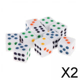 Maxbell 2x10Pcs Acrylic Dices Dice Game Spot Dice for Bar Party Game