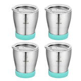 Maxbell 4pcs 300 ML Stainless Steel Cup Outdoor Coffee Tea Water Drinks Mug Green