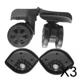 Maxbell 3x2 Pieces Replacement Luggage Suitcase Wheels Swivel Mute Casters Black