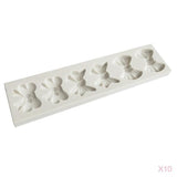 Maxbell 10Pcs Bowtie Fondant Cake Mould Silicone Candy Chocolate Mold Decor DIY