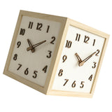 Maxbell Dual Sided Corner Wall Clock Punch Free Solid Wood