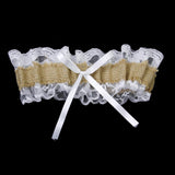 Maxbell Rustic Wedding Burlap Jute Hessian Lace Guest Book Register Pen Stand Garter Set