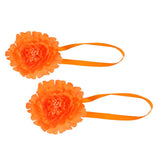 Maxbell 2xPlastic Flower Curtain Tiebacks Holdback Magnetic Buckle Hook Orange