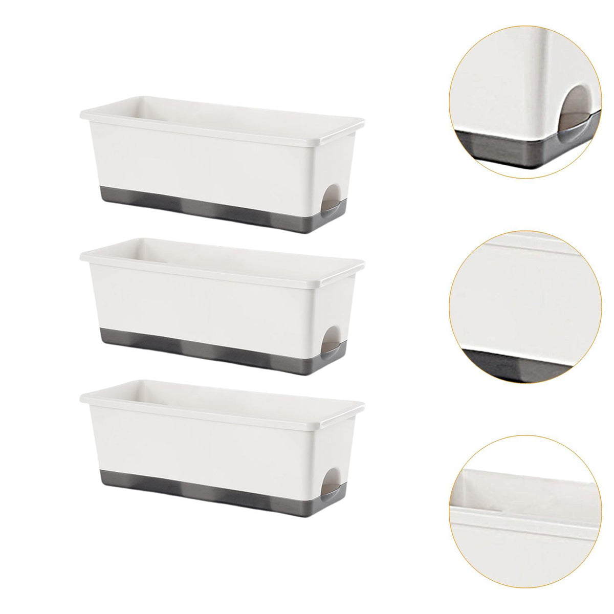 Maxbell Window Box Planter Unique Creative Windowsill Planter for Balcony Porch Home White 3pcs