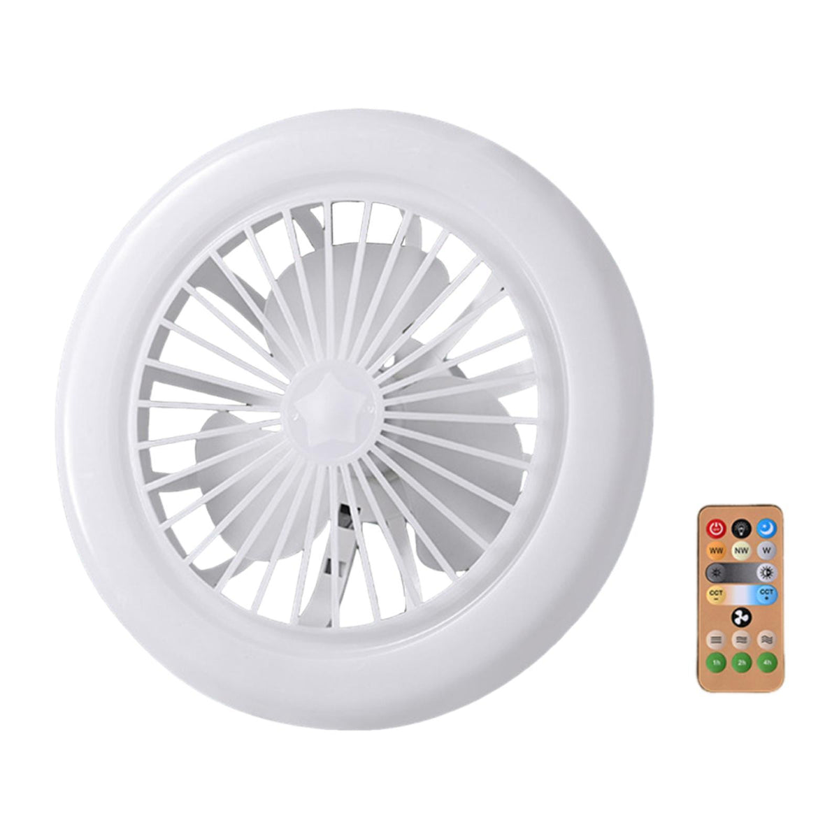 Maxbell Ceiling Fan with Light Kitchen Hotel Dimmable Hanging Fan Home LED Fan Light 23cm White Light
