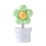 Maxbell Car Statue Gift Desktop Flower Sculpture for Dashboard Office Bookshelf White