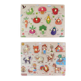 2 Piece Wooden Peg Jigsaw Puzzle Kids Preschool Educational Toy Gift 04