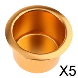Maxbell 5x Aluminum Alloy Cup Drink Holder for Marine Boat Car Truck Camper RV Gold