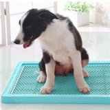 Maxbell Maxbell Pet Trainer Toilet Training Pee Grid Pad Dog Urinal Potty With Pillar Blue