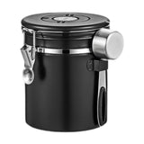 Maxbell Coffee Canister Utensils Airtight Storage Tank for Nuts Loose Leaf Tea Salts 1.5L Black