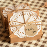 Maxbell 200 Round & Heart Kraft Paper Hang Tags Label Wedding Birthday Gift Card String