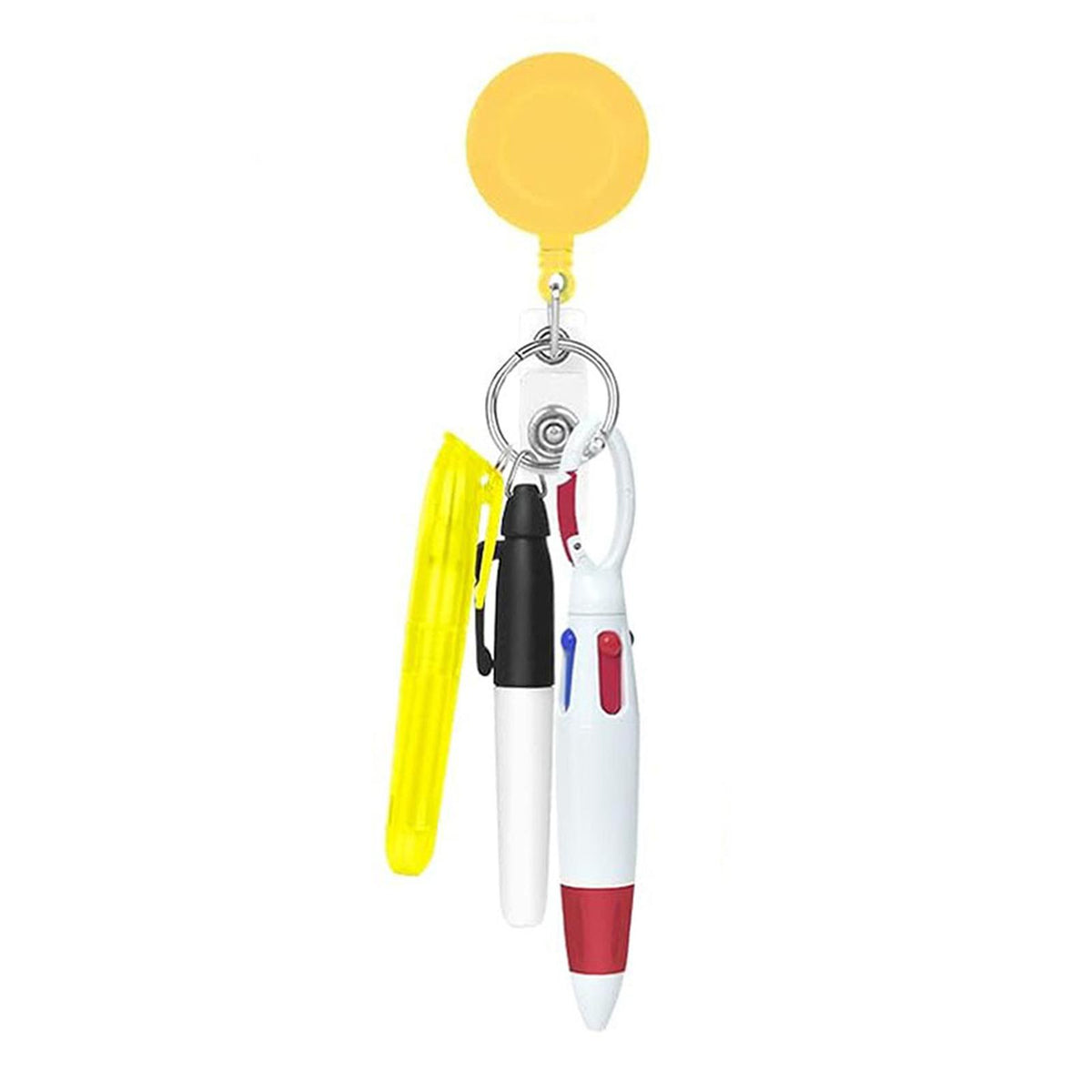 Maxbell Shuttle Pen Office Supplies Gift Compact Nurse Retractable Badge Holder yellow
