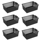 Maxbell 6 Pieces Storage Baskets Space Saving Storage Box for Office Organizing Closet Black