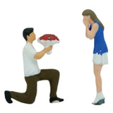 Maxbell 2Pcs 1/64 Miniature Figures Couples Small Tiny Painted Micro Landscape Decor Proposal