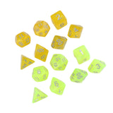 Maxbell 14 Pieces Polyhedral Dices D4-d20 for Board Game Role Playing Game Card Game Style C