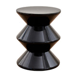 Shoe Changing Seat Side Table Hourglass Shaped Round for Living Room, Corner Black