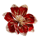 Magnolia Christmas Decoration Floral Pick Party Venue Artificial Flower Stem Deep Red