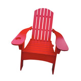 Maxbell Wood Chair with AN Hole to Hold Umbrella Outdoor Indoor for Deck Porch Patio red