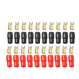 Maxbell 2x10 Pairs 4 AWG Car Audio Power Ground Wire Fork Terminal Connector Brass