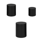 Maxbell 3 Pieces Cylinder Pedestal Cake Stand Round Pedestal for Wedding Anniversary Black