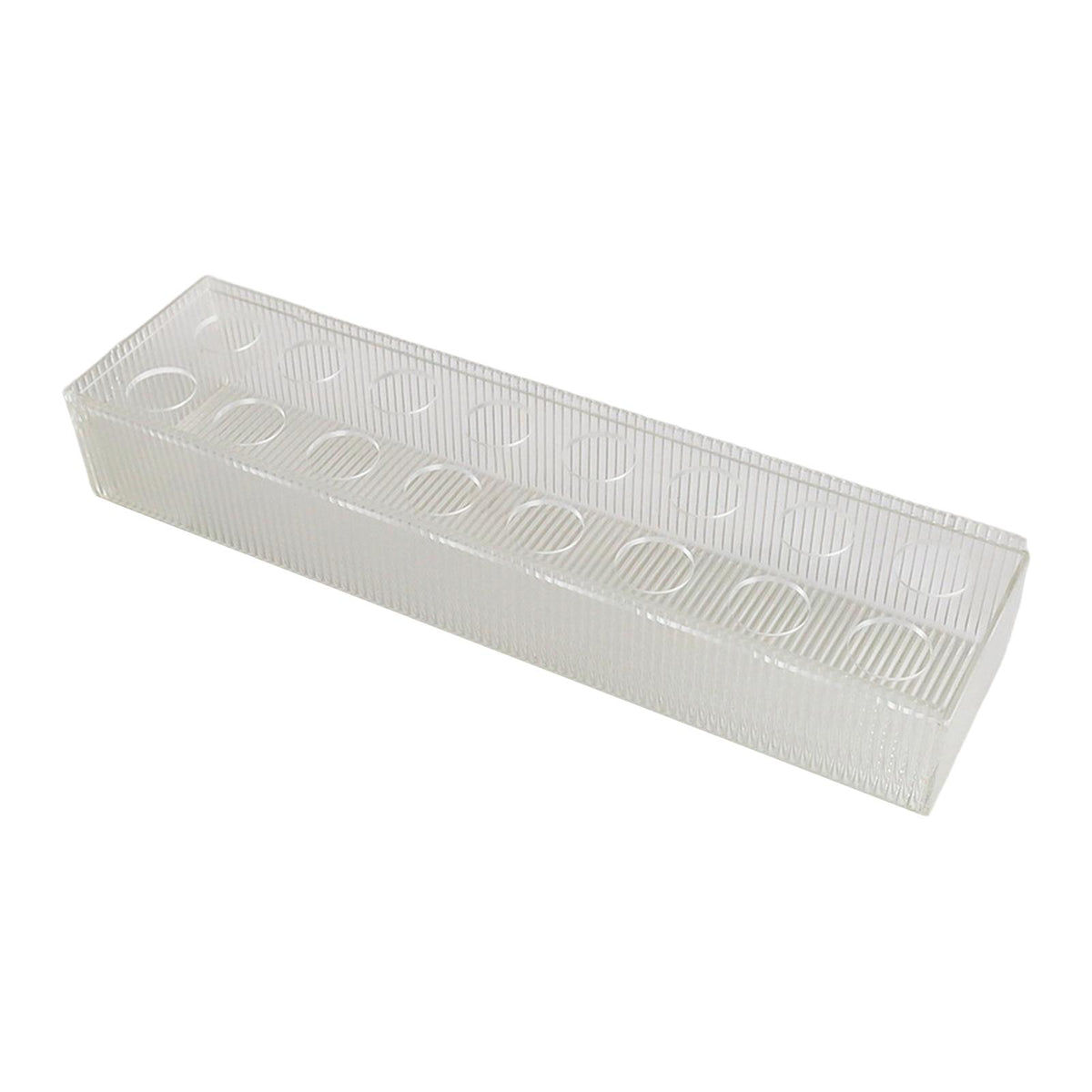 Maxbell Maxbell Acrylic Flower Vase Centerpiece Shelf Long Decorations with Vertical Stripes 40x10x6.5cm