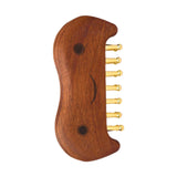 Maxbell Wooden Massage Comb Family Deep Tissue Gift Brass Tooth for Face Thighs Butt