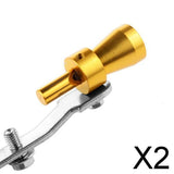 Maxbell 2xMuffler Exhaust Pipe Turbo Sound Whistle Simulator Whistler Gold Size S