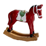 Maxbell Christmas Horse Statue Adorable Table Decoration for Garden Balcony Entrance Red