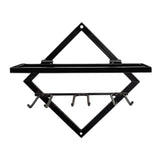 Maxbell Wall Mount Bottle Rack Metal Bottle Holder Stand for Apartment Household Bar Black with Cup Rack