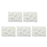Maxbell 5 Pieces Artificial Rose Hydrangea Flower Wall Panels Wedding Decor Cream