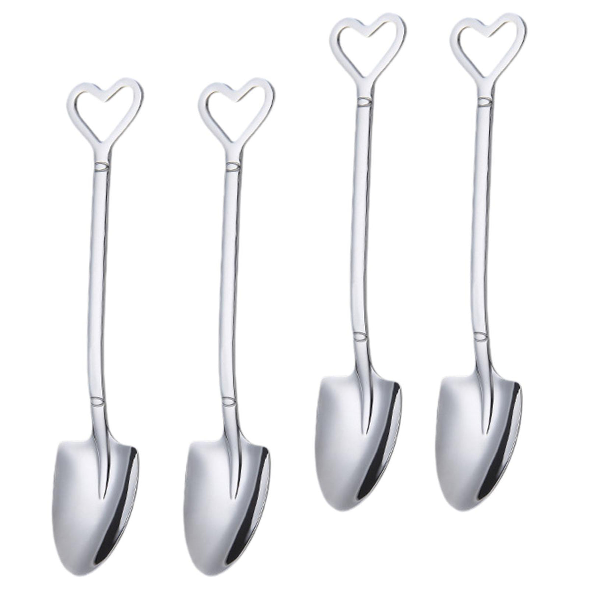 Maxbell Maxbell 4x Shovel Shape Spoons Multipurpose Serving Spoon for Restaurant Home Picnic Silver Pointed