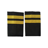 Maxbell 2xAirline Epaulets Traditional with Gold Stripes Officer Shoulder Boards two bars