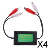 Maxbell 4x 2 RCA to 2 RCA Ground Loop Isolator Noise Audio Filter for Car Home Stereo