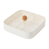 Maxbell Divided Serving Box with Lid Dried Fruits Platter for Chinese New Year Candy White