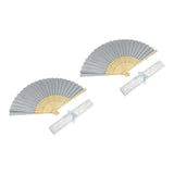 Maxbell 2x Chinese Folding Fan Decorative Creative Lightweight Solid Color Cloth Fan