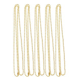 Maxbell 5 Pieces Stainless Steel 2mm Ball Chain Necklace for Men Women Gold - Aladdin Shoppers