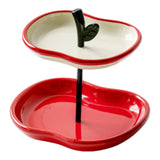 Maxbell Double Layers Fruit Bowl Fruit Serving Plate for Restaurant Dining Room Dorm