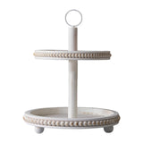 Maxbell Cupcake Stand Tableware Wooden Wood Dessert Stand for Gatherings Home Garden white