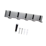 Maxbell Wall Mounted Coat Rack Key Holder Long 5 Hooks for Mudroom Entryway Bathroom Gray