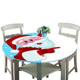 Maxbell Round Christmas Table Cover Cloth for 120cm Kitchen Tables Santa