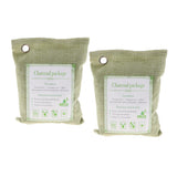 2 Pack Bamboo Charcoal Air Purifying Freshener Odor Eliminator Bag Green