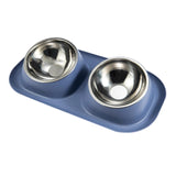 Maxbell Cat Water and Food Bowl Feeder Travel Feeding Dish for Pets Small Dogs Puppy Blue