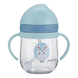Maxbell Silicone Training Cup 8.5oz Portable Baby Sippy Cup for Baby Boys Girls Kids Blue