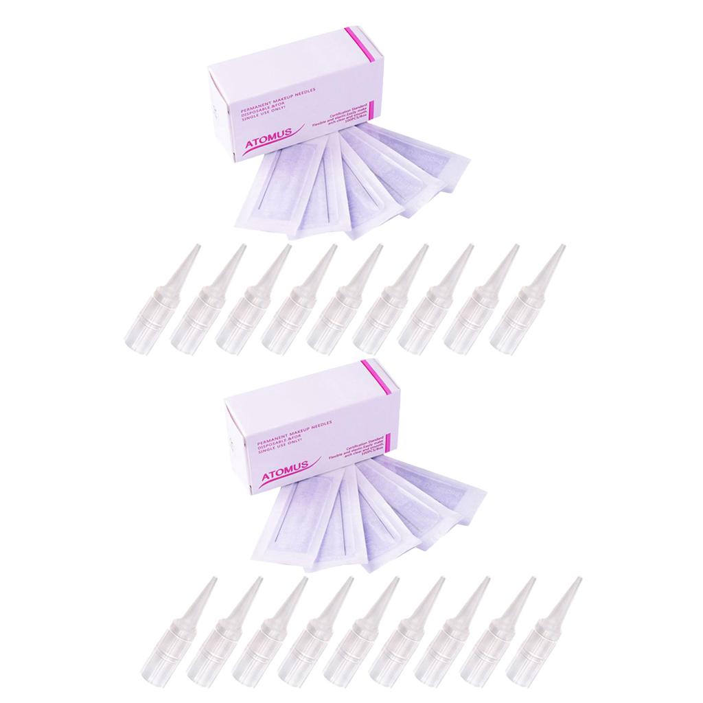 Maxbell Maxbell 200 Pieces Tattoo Needles Permanent Makeup Machine Pen+200 Pieces Tips 3R 1R