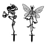 Maxbell 2 Pieces Skeleton Halloween Yard Signs Weatherproof for Garden Party Outside