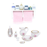 Maxbell 1/12 Dollhouse Bathroom Porcelain Set Dollhouse Miniature Bathroom Rack