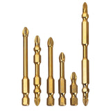Maxbell 6Pcs Phillips Bits Drill Bit Alloy Steel Home Magnetic Screwdriver Bits Set